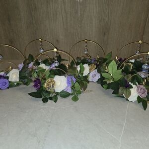 Elegant Floral Gold and Purple Home Accent